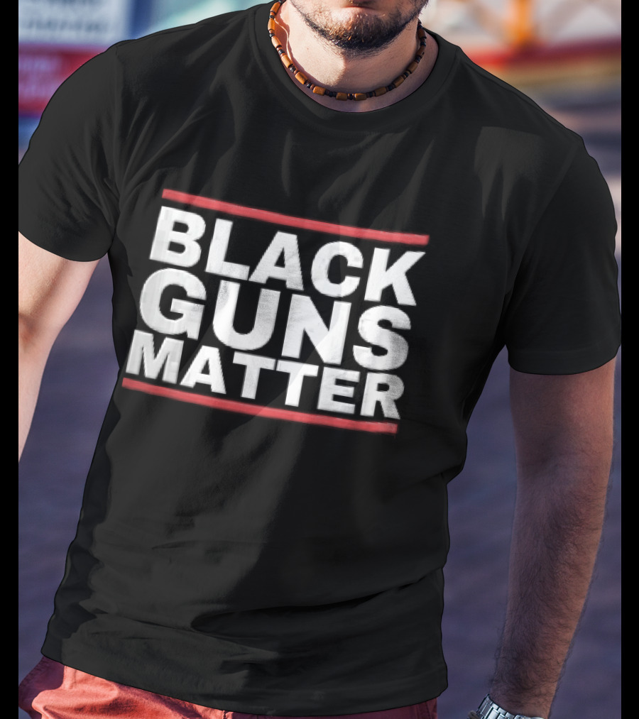 Black Guns Matter Red Horizontal Bars T-Shirt