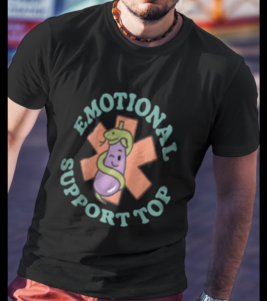 Emotional Support Top Eggplant Snake Medical T-Shirt