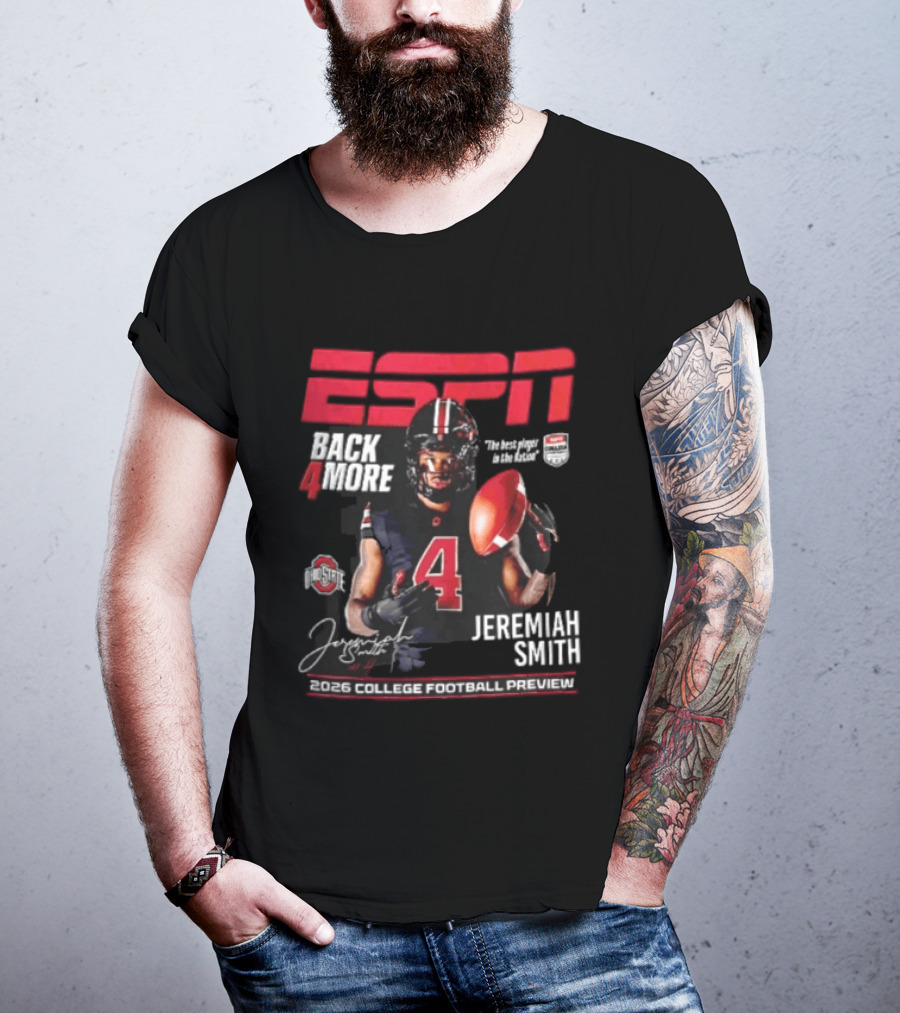 ESPN Back For More Ohio State Buckeyes Jeremiah Smith 2026 College Football Preview T-Shirt
