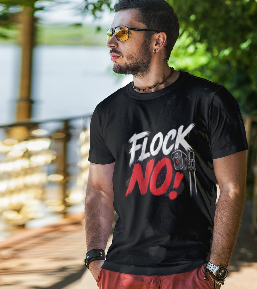 Flock No Surveillance Camera Protest T-Shirt