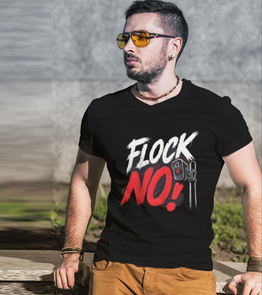 Flock No Surveillance Camera Protest T-Shirt