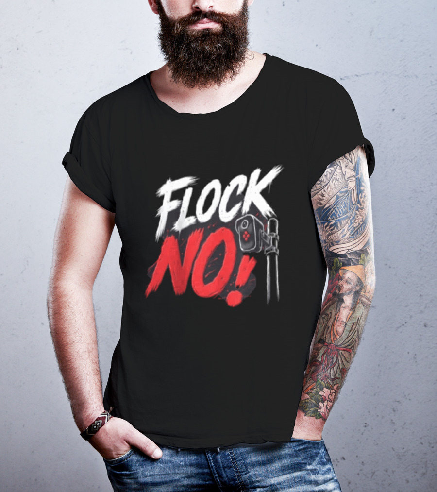 Flock No Surveillance Camera Protest T-Shirt