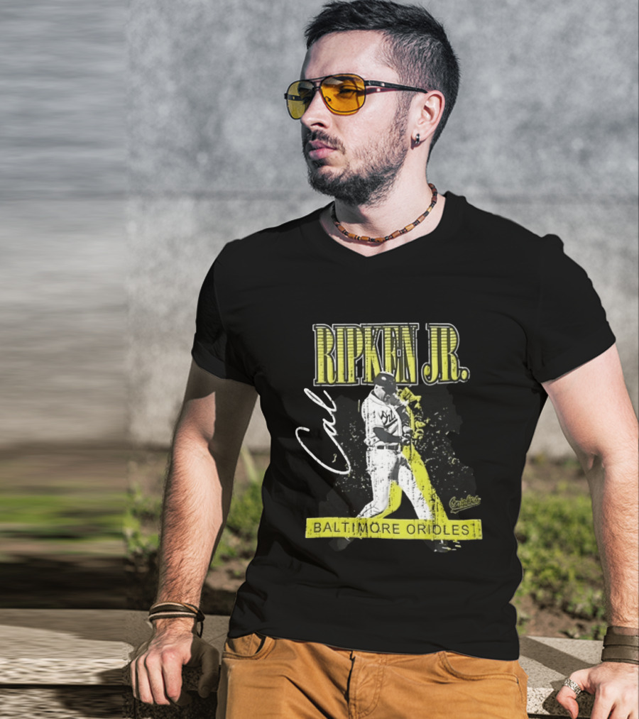 Cal Ripken Jr. Baltimore Orioles Mitchell And Ness Vintage Sports T-Shirt