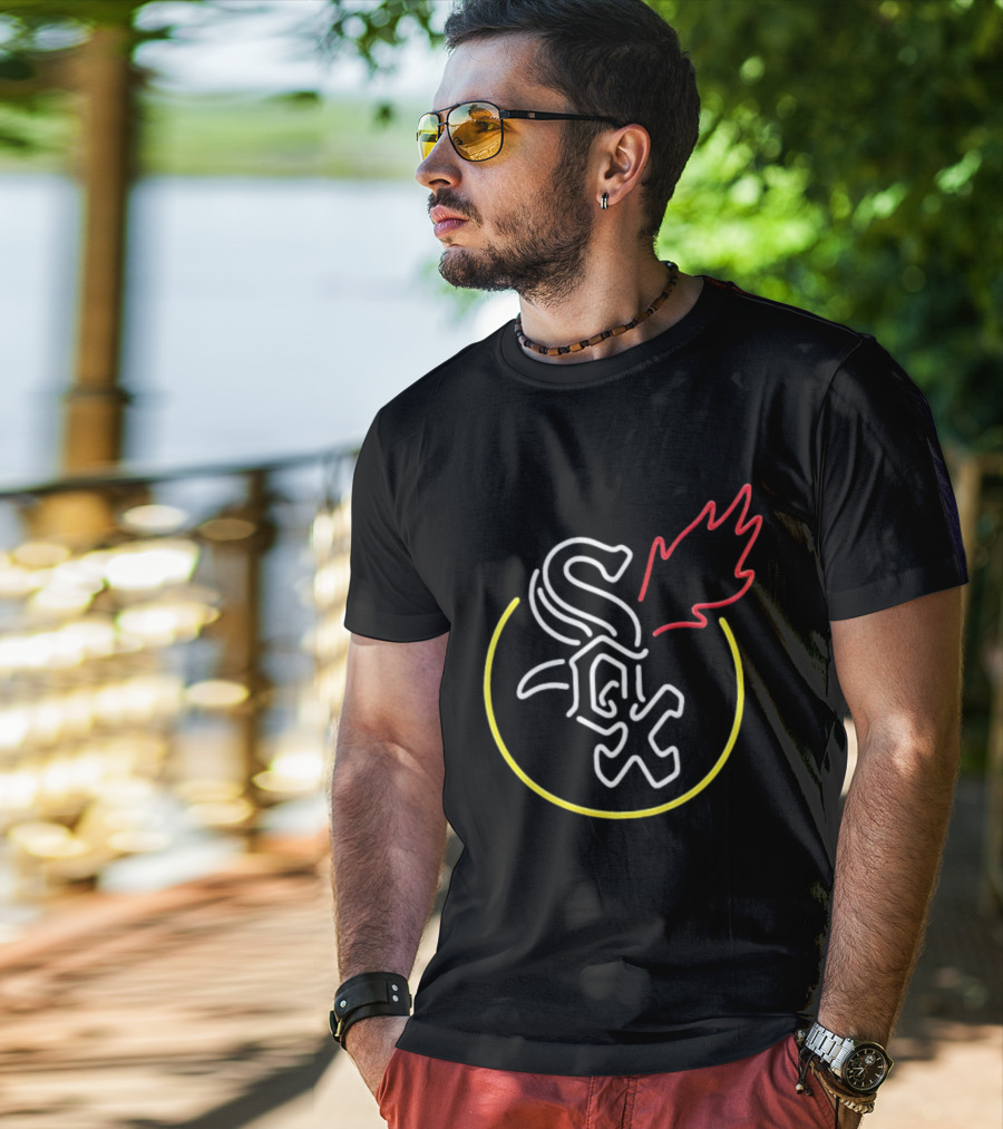 Chicago White Sox Neon Style Flame T-Shirt