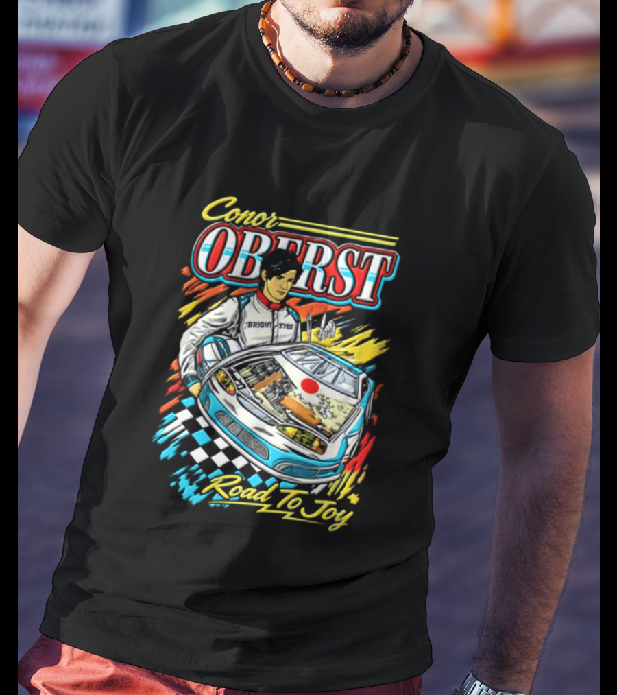 Conor Oberst Road To Joy Racing Car Driver Checkered Flag T-Shirt