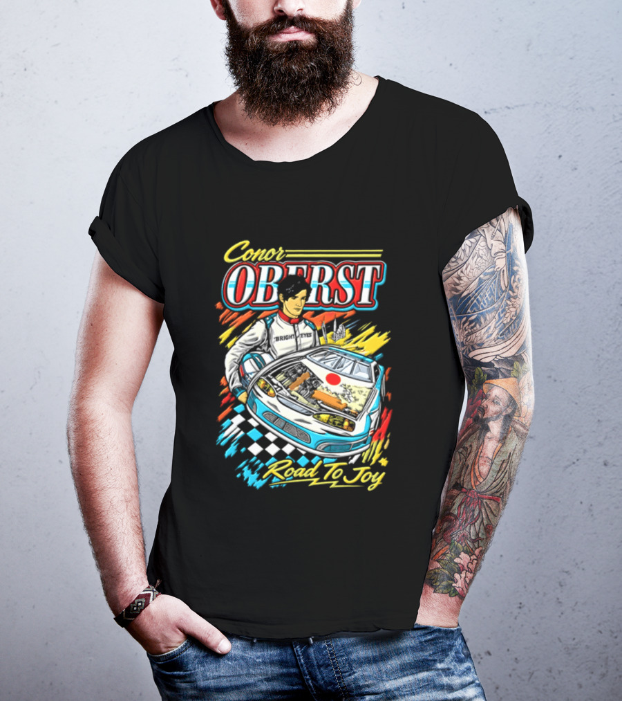 Conor Oberst Road To Joy Racing Car Driver Checkered Flag T-Shirt