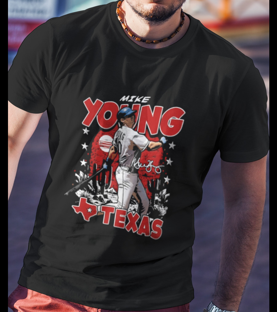 Mike Young Baseball Texas Red T-Shirt