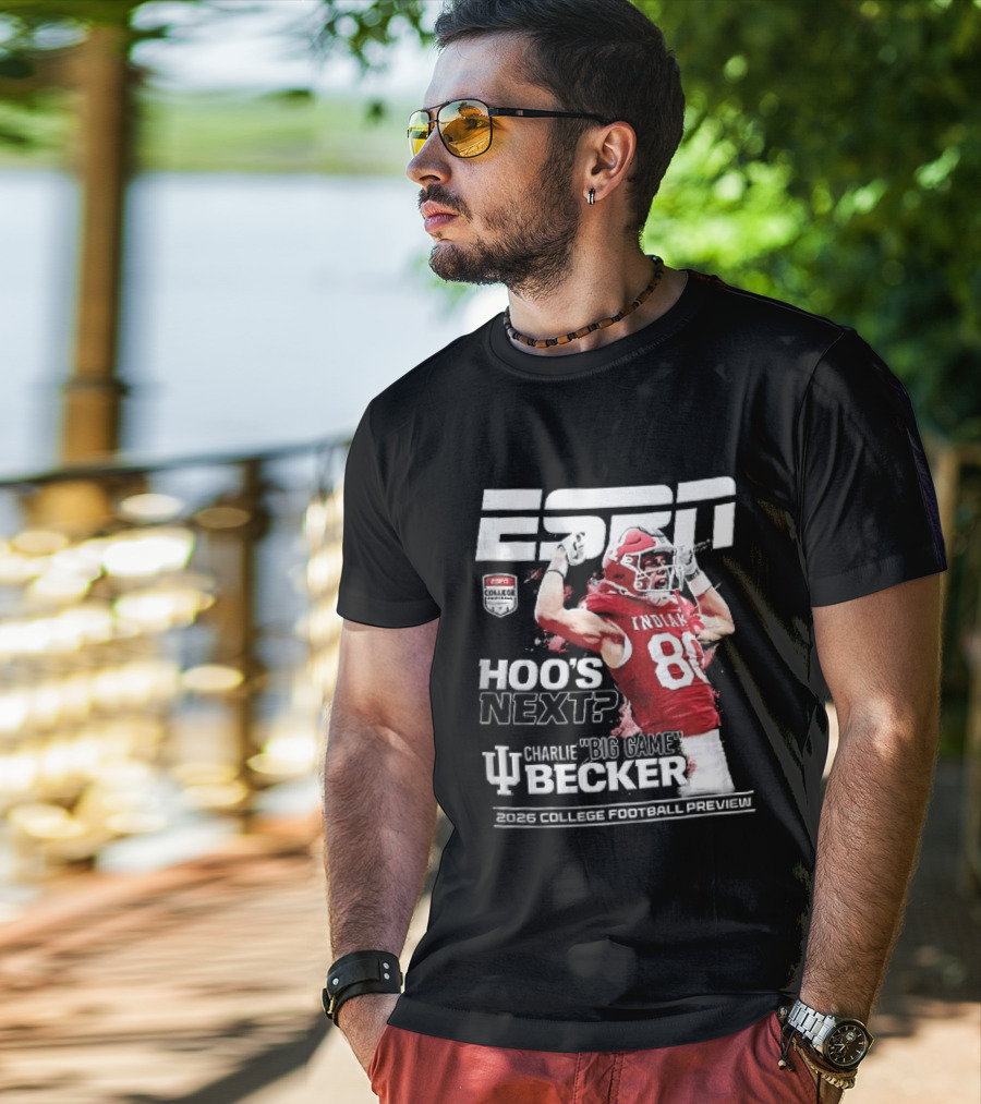 ESPN Indiana Hoosiers Football Hoos Next Charlie Becker 2026 Player Preview T-Shirt