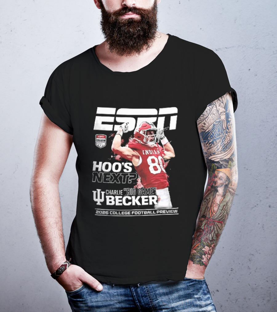 ESPN Indiana Hoosiers Football Hoos Next Charlie Becker 2026 Player Preview T-Shirt