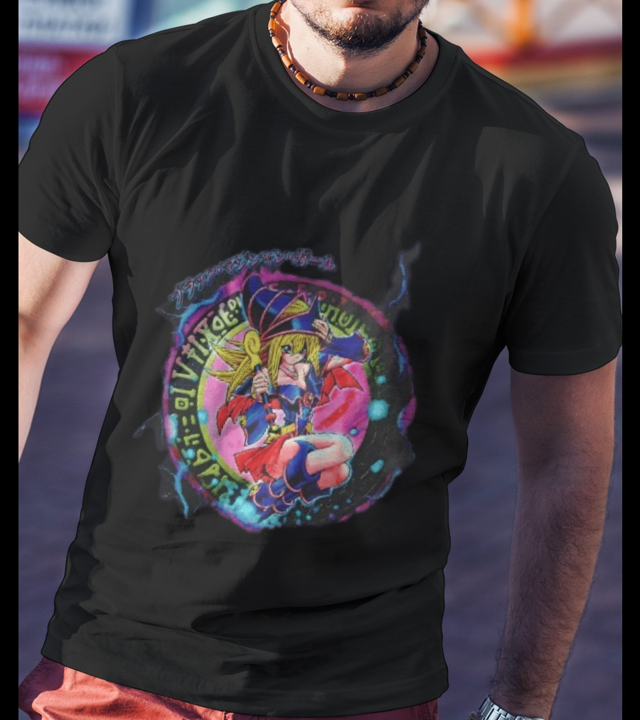 Dark Magician Girl Anime Spellcaster Magic Circle Wand T-Shirt