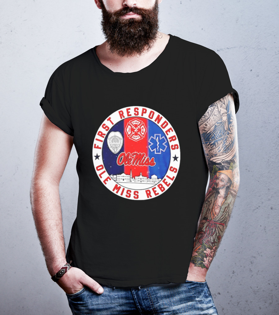 Ole Miss Rebels First Responders Police Fire Dept EMS 2026 T-Shirt
