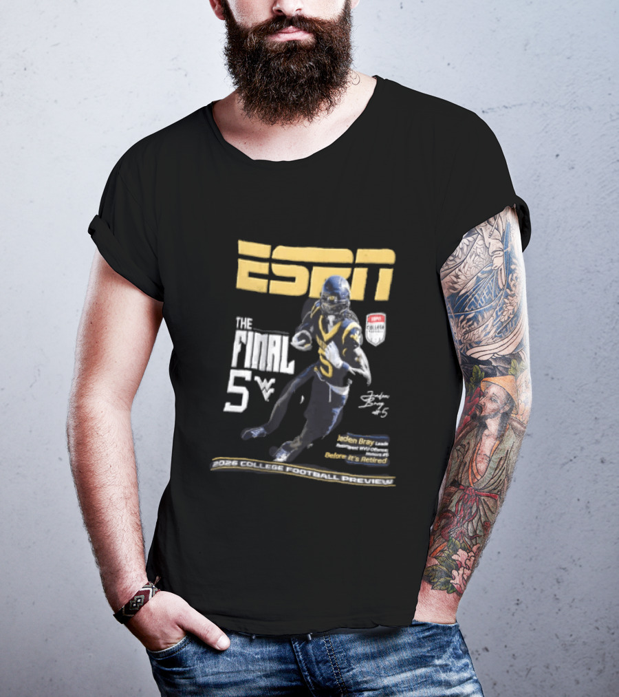 ESPN Jaden Bray 2026 College Football Preview Retired Number 5 T-Shirt
