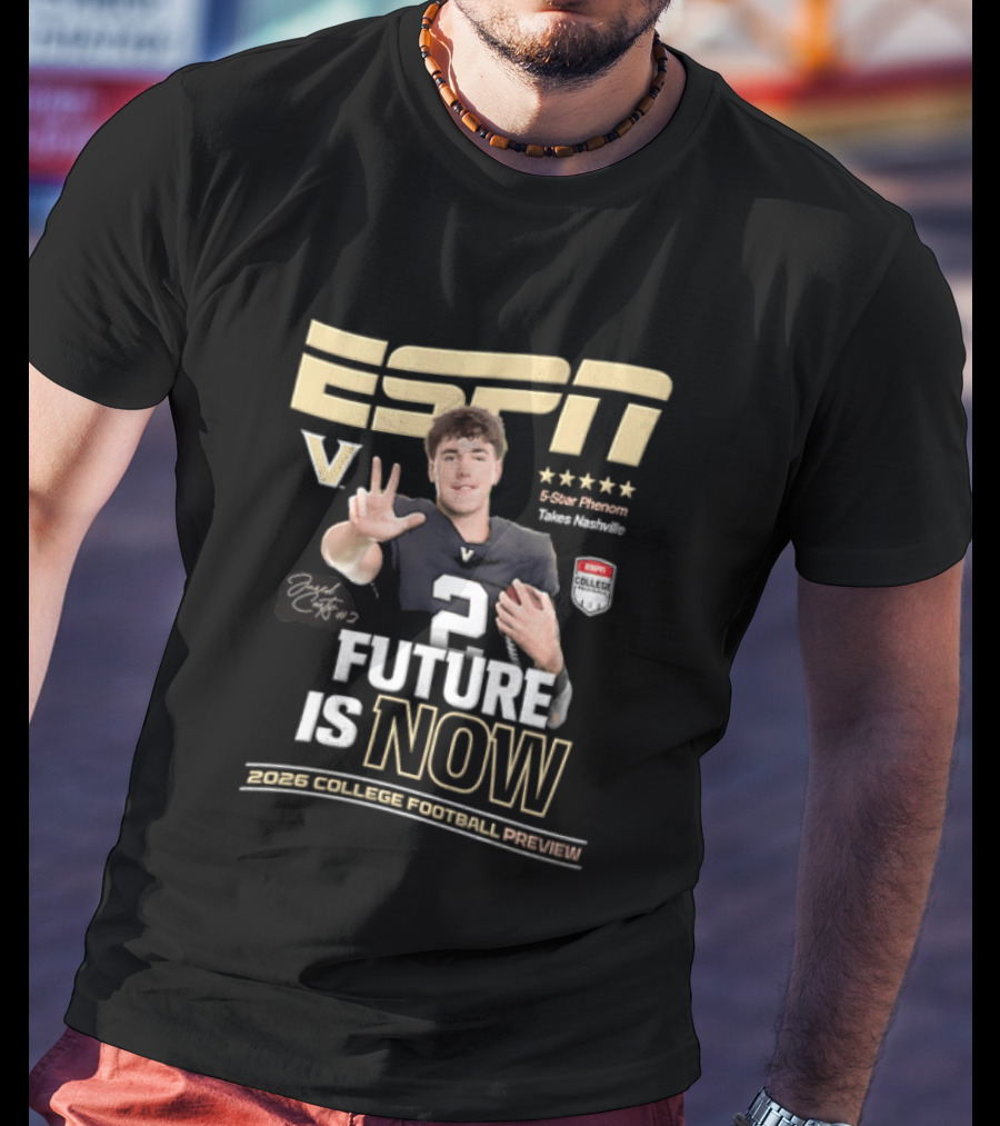ESPN Future Is Now Jared Curtis 2026 Elite Five Star Junior College Football Program T-Shirt