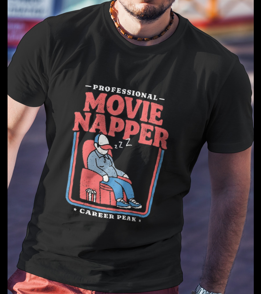 Professional Movie Napper Career Peak Experienced At Falling Asleep During Movies Zzz T-Shirt