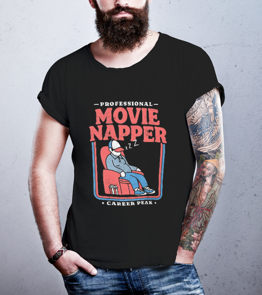 Professional Movie Napper Career Peak Experienced At Falling Asleep During Movies Zzz T-Shirt