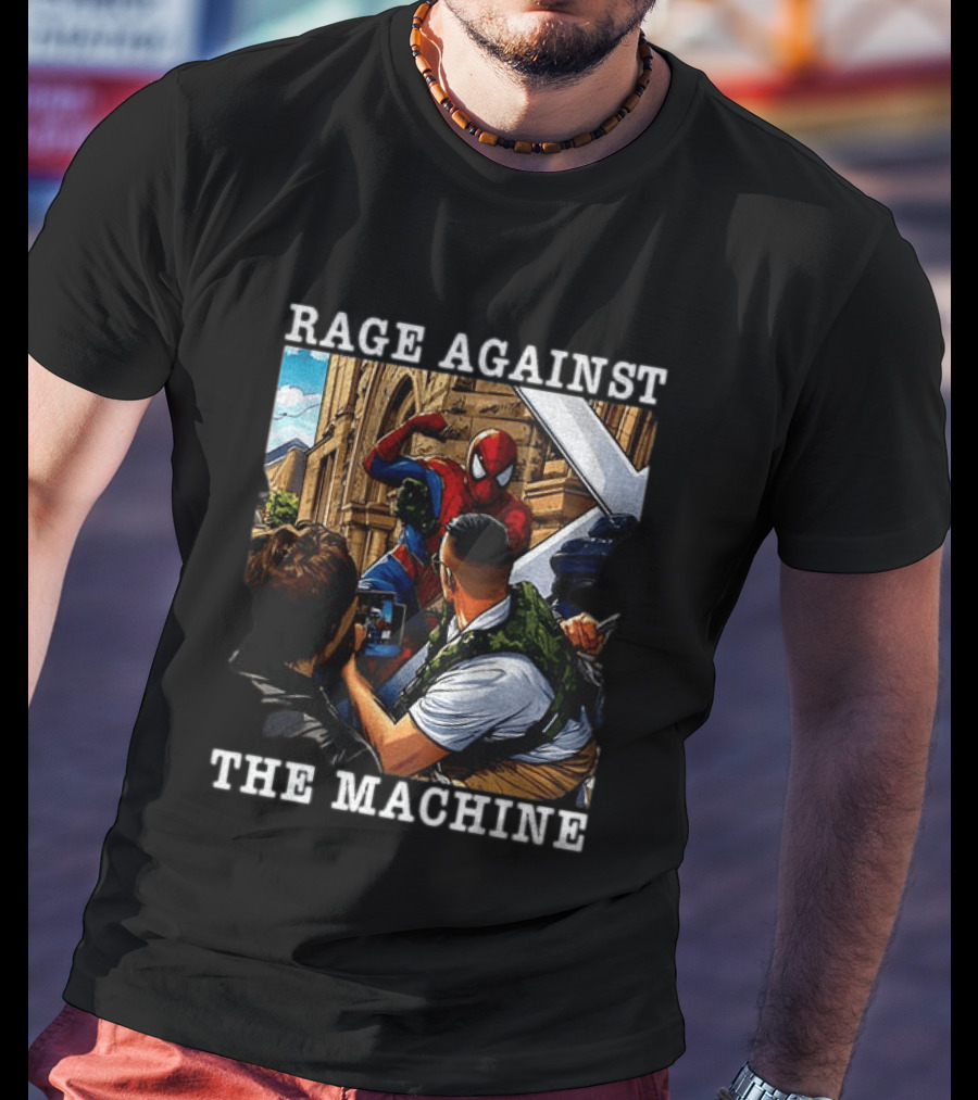 Rage Against The Machine Spider Man Bold Street Art Scene T-Shirt