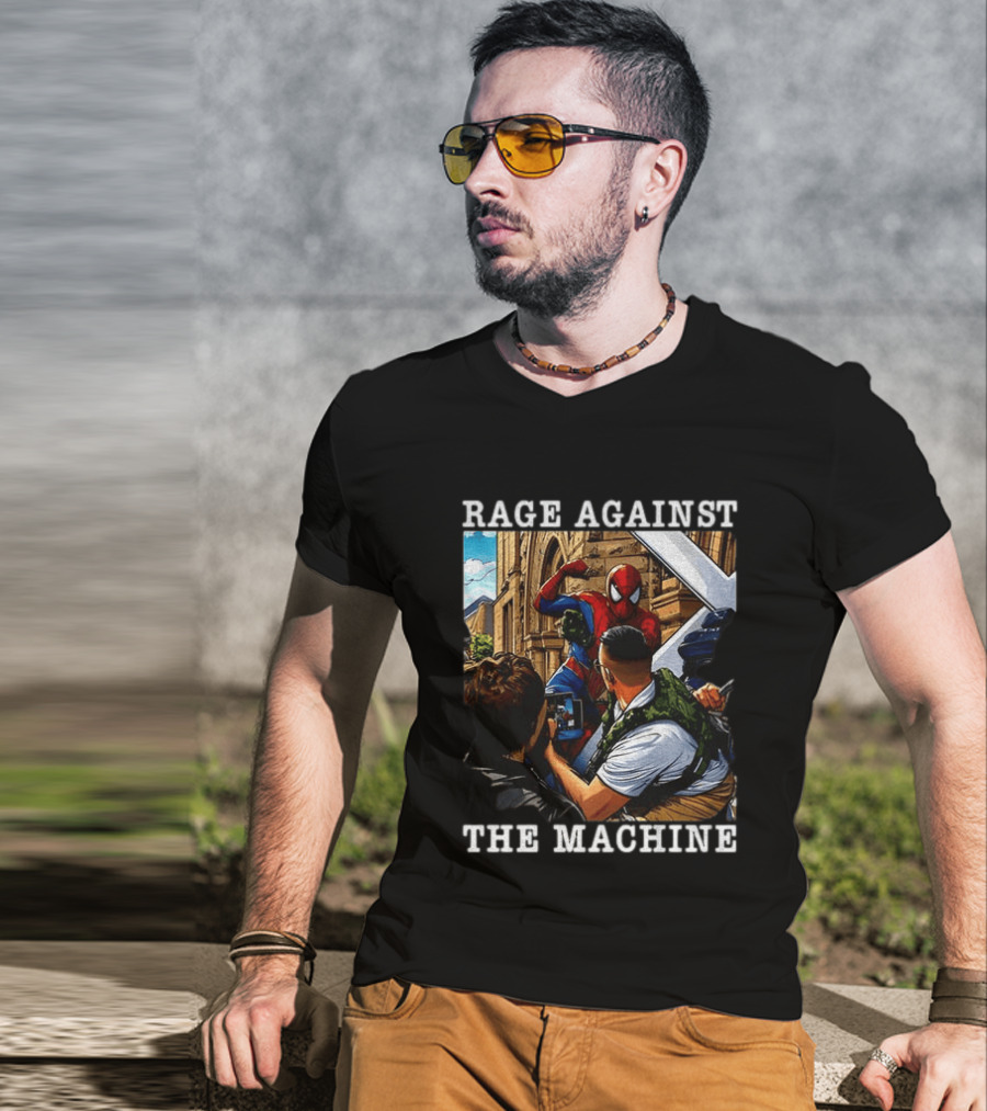 Rage Against The Machine Spider Man Bold Street Art Scene T-Shirt
