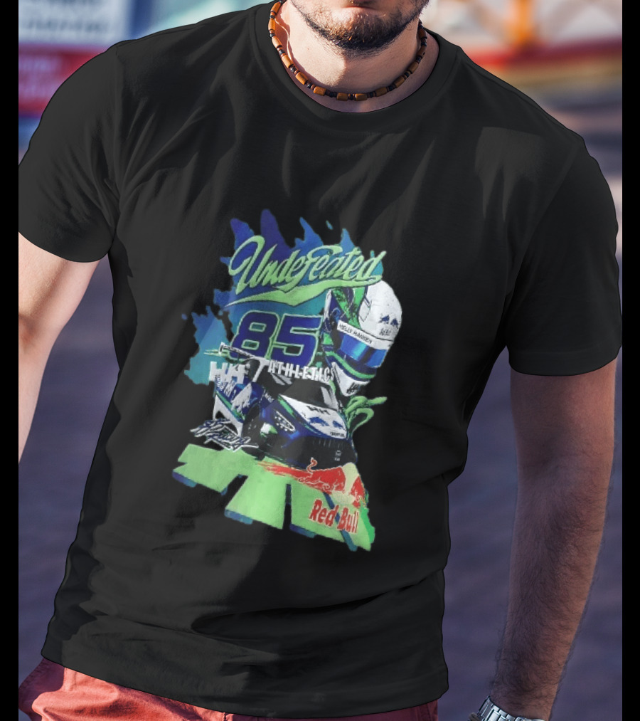 Undefeated 85 Athletics Red Bull Helly Hansen Race Car Helmet Splashes T-Shirt