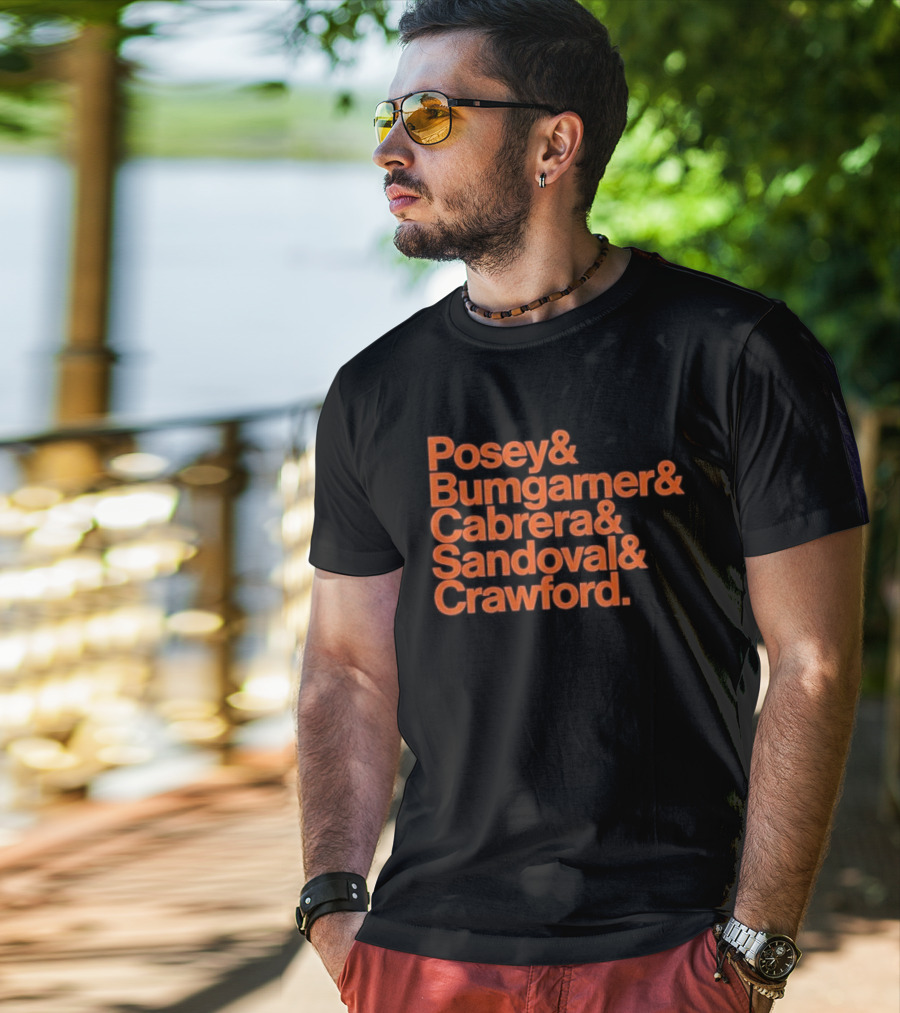 San Francisco Giants Posey Bumgarner Cabrera Sandoval Crawford Legends T-Shirt