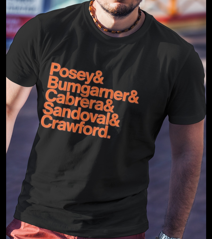 San Francisco Giants Posey Bumgarner Cabrera Sandoval Crawford Legends T-Shirt