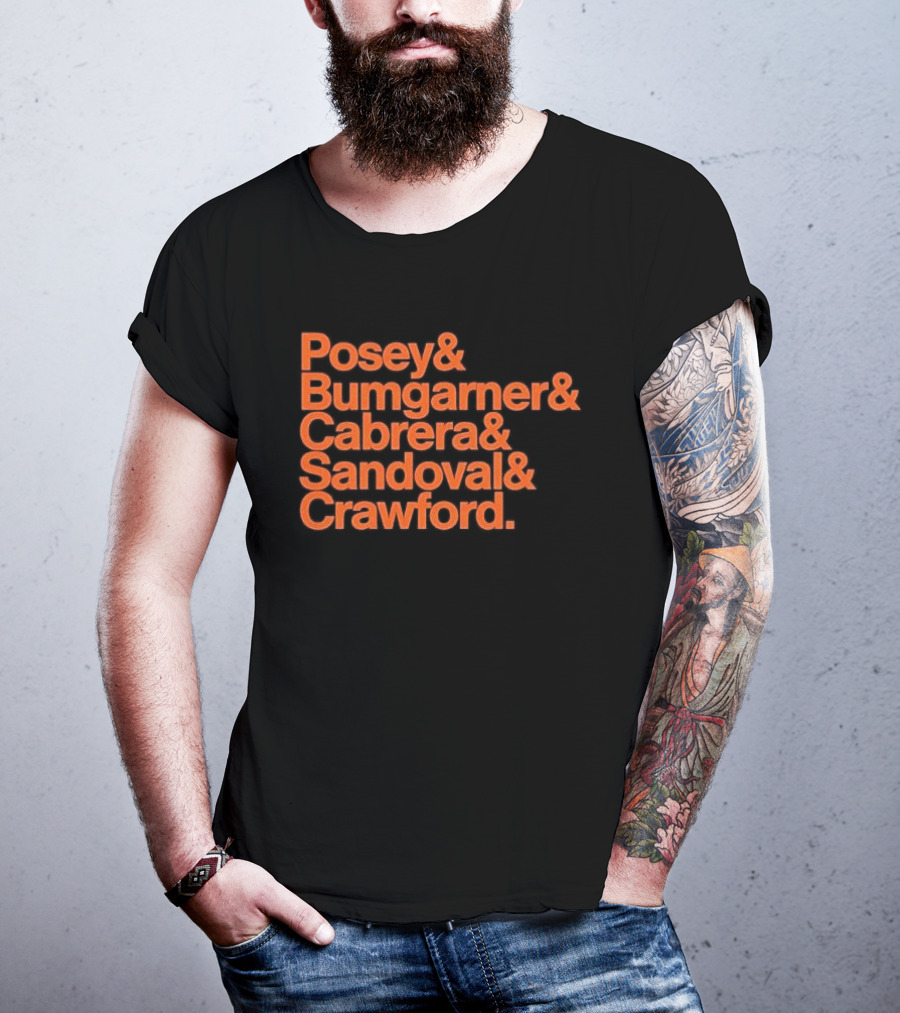 San Francisco Giants Posey Bumgarner Cabrera Sandoval Crawford Legends T-Shirt