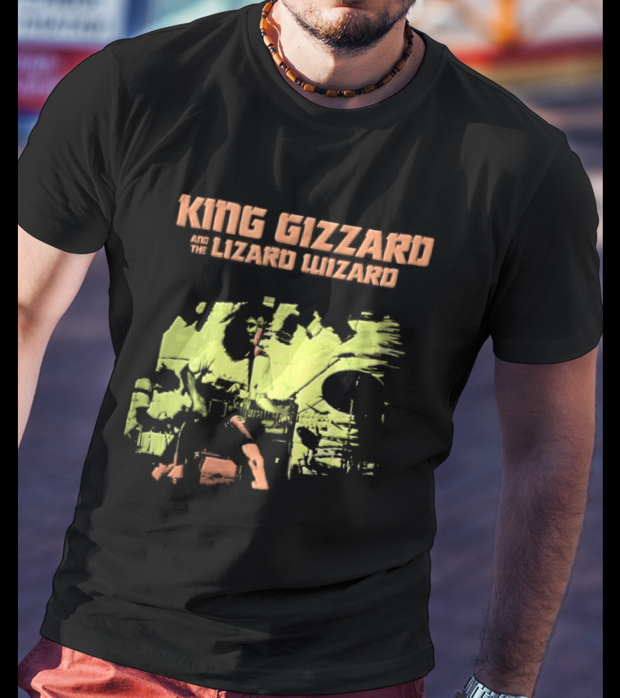 King Gizzard And The Lizard Wizard Live Stage Performance Green Yellow Abstract T-Shirt