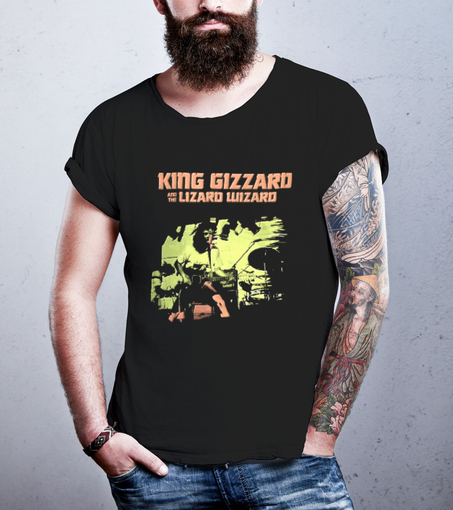 King Gizzard And The Lizard Wizard Live Stage Performance Green Yellow Abstract T-Shirt