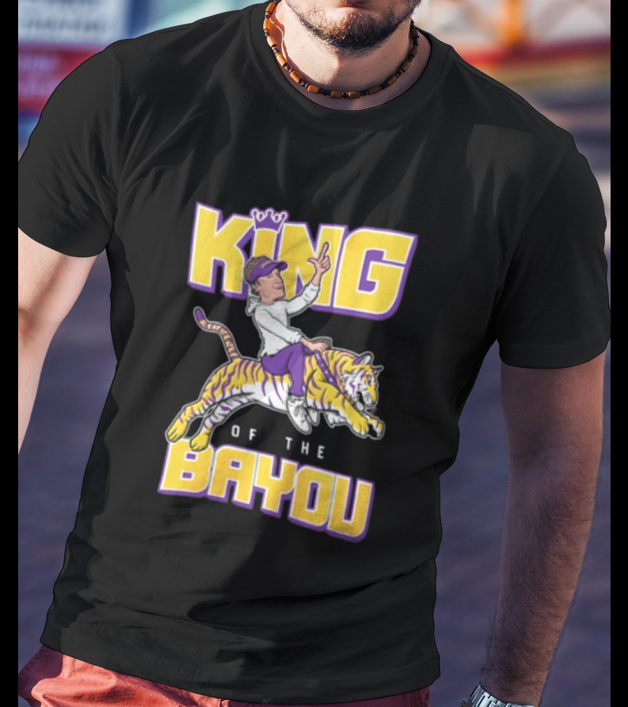 King Of The Bayou Lane Kiffin Tiger Riding T-Shirt
