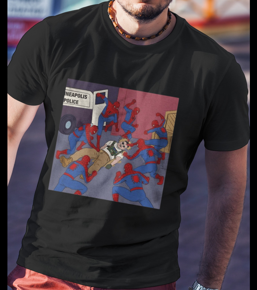 Spider Man How To Fight Fascism Neapolis Police Scene T-Shirt