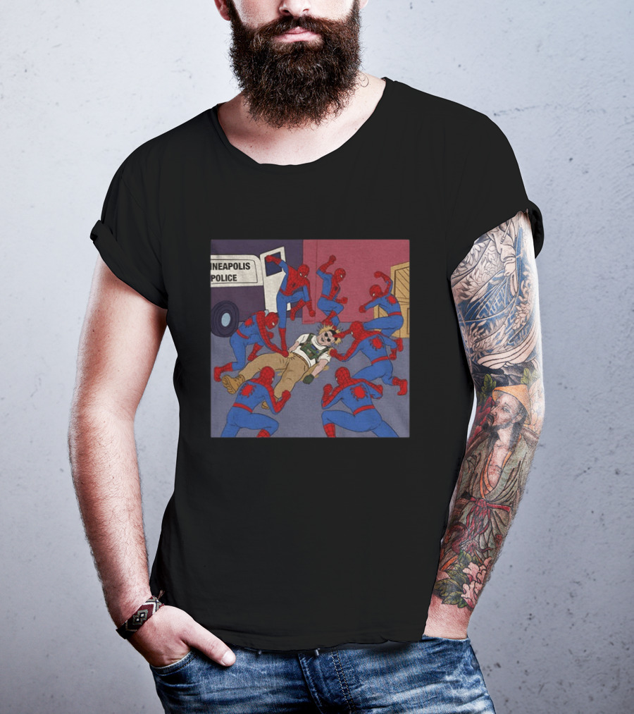 Spider Man How To Fight Fascism Neapolis Police Scene T-Shirt