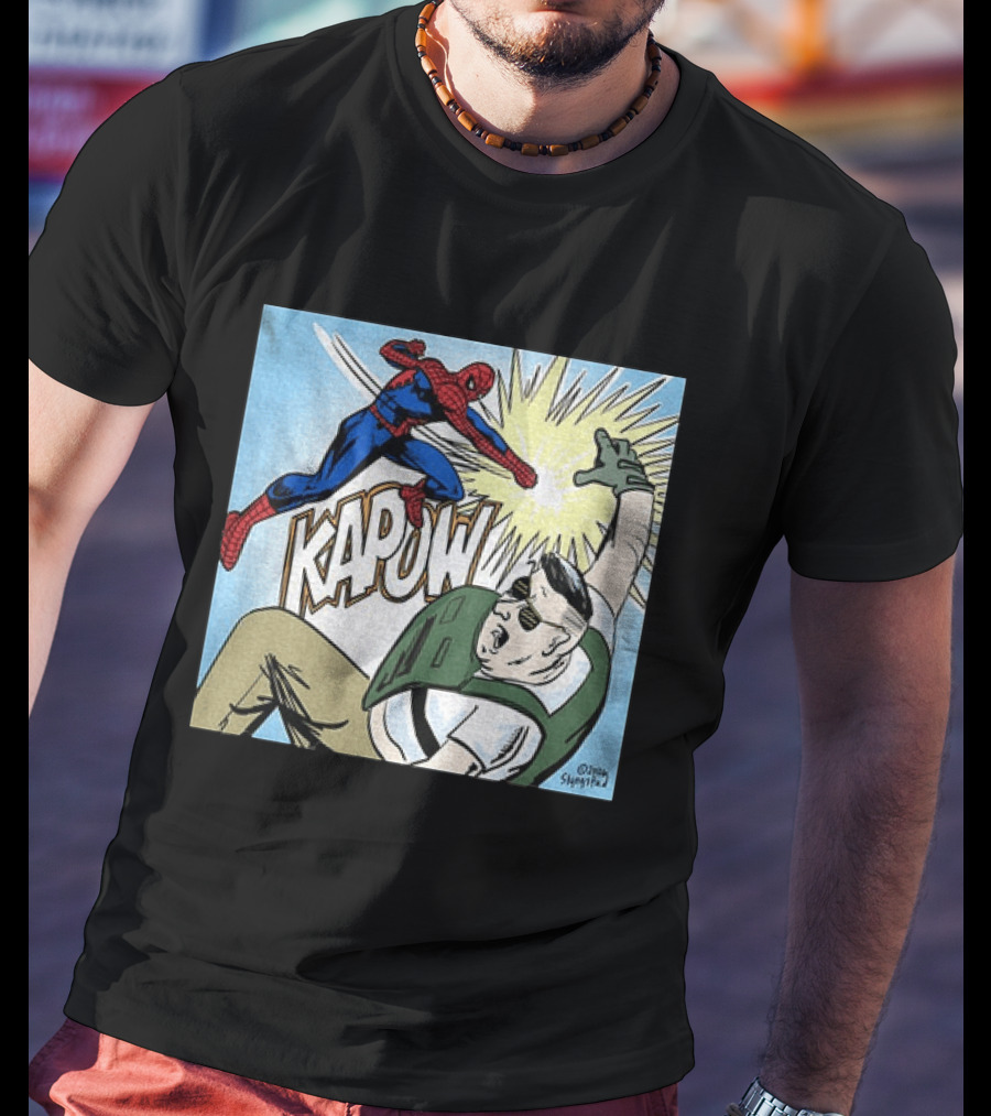 Spider Man Kapow Punch Action Jake Lang Amigo Da Militancia T-Shirt