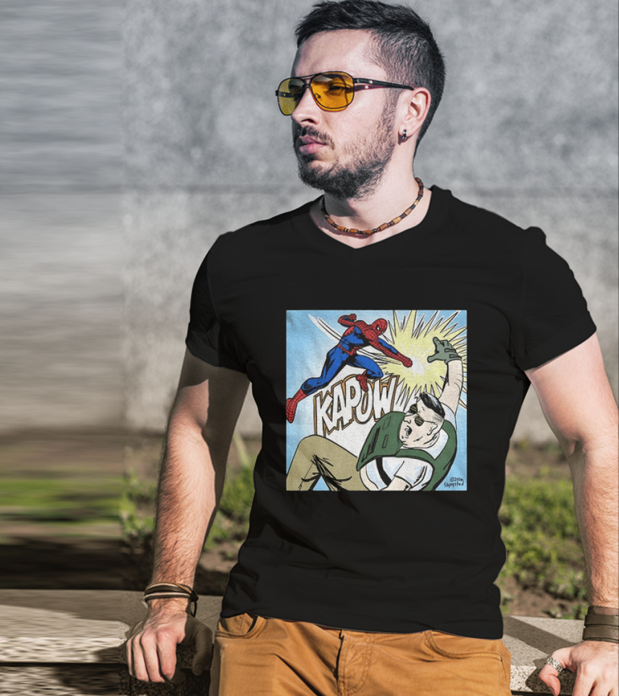 Spider Man Kapow Punch Action Jake Lang Amigo Da Militancia T-Shirt