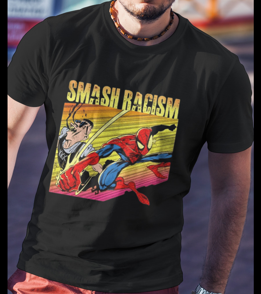 Spider Man Smash Racism Comic Protest Message T-Shirt