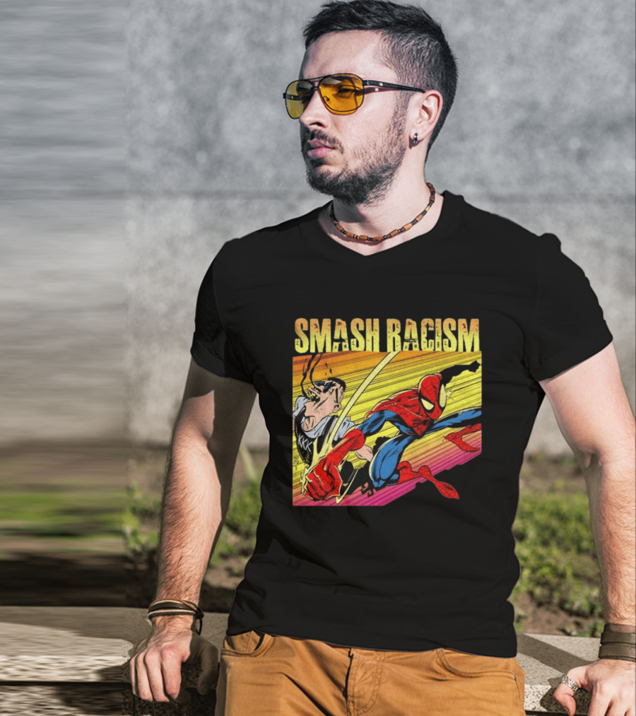 Spider Man Smash Racism Comic Protest Message T-Shirt