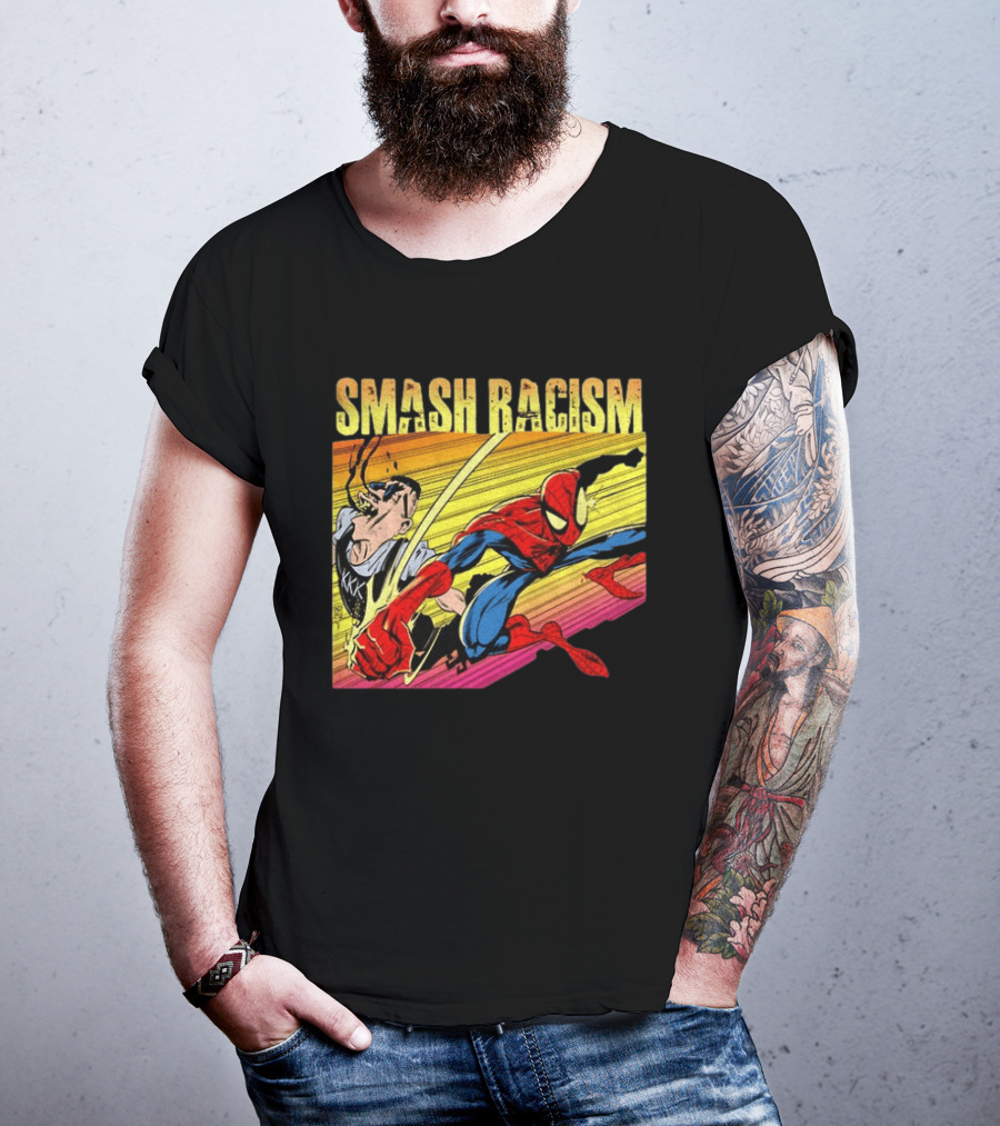 Spider Man Smash Racism Comic Protest Message T-Shirt