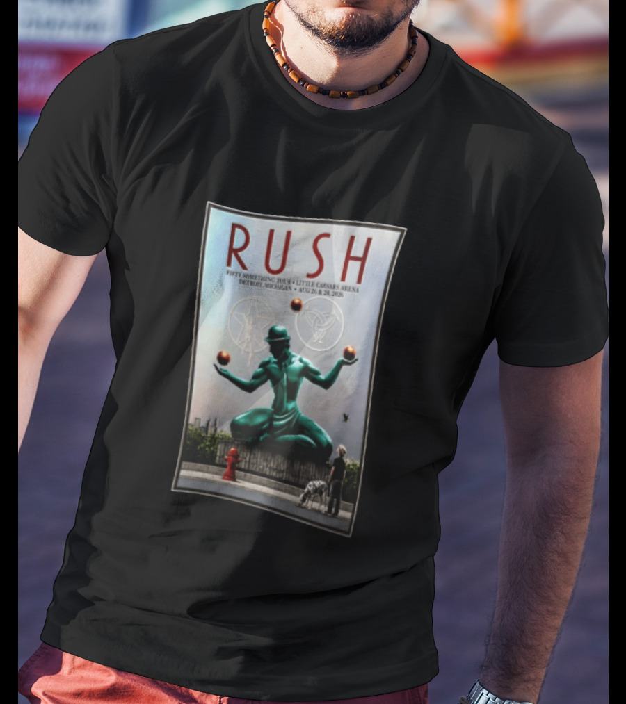 RUSH Fifty Something Tour Little Caesars Arena Detroit Michigan August 26 & 28 2026 T-Shirt