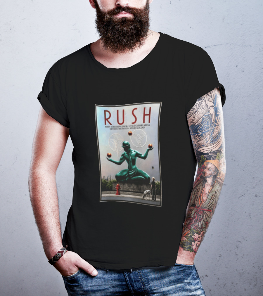 RUSH Fifty Something Tour Little Caesars Arena Detroit Michigan August 26 & 28 2026 T-Shirt
