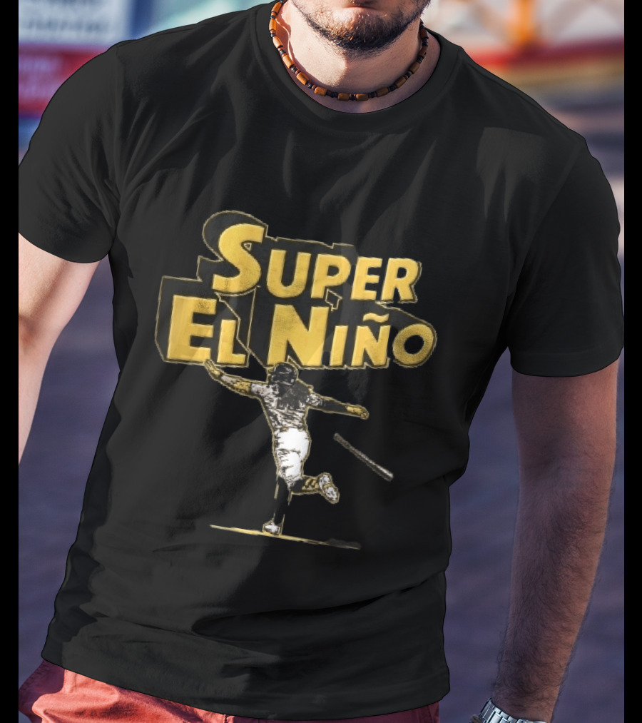 Super El Nino Baseball Player Celebrating Bat Flip Victory T-Shirt