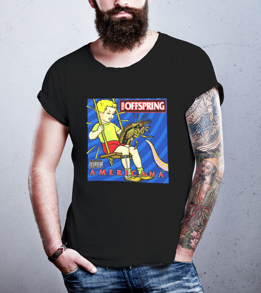 The Offspring Americana Album Cover Kid Holding Lobster Tentacle Explicit Content T-Shirt