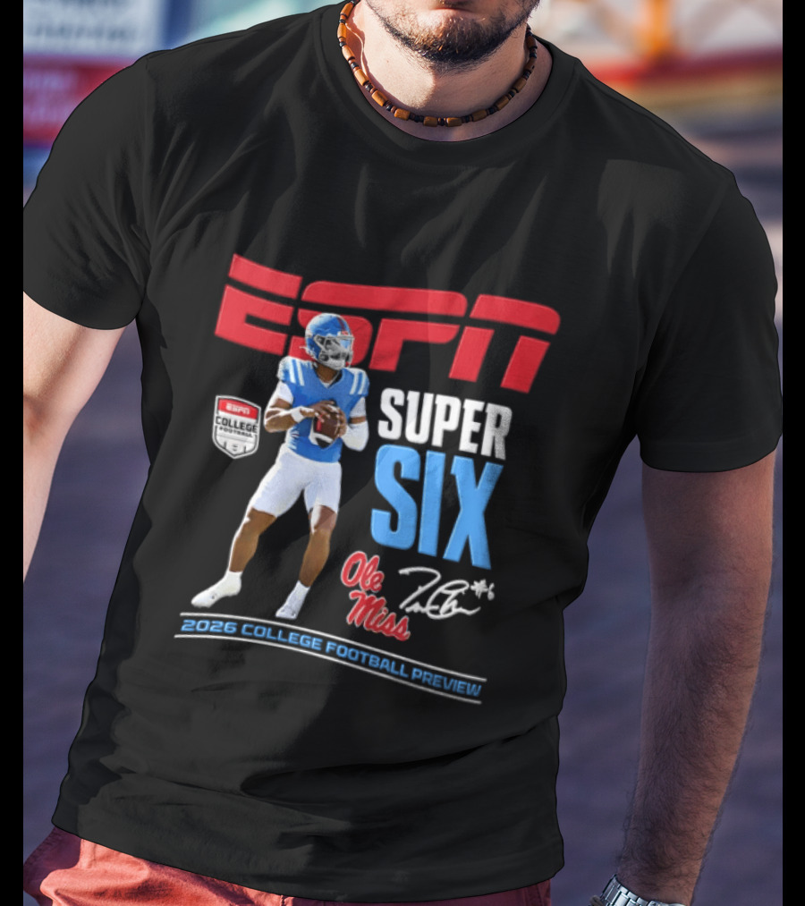 ESPN Super Six Ole Miss 2026 College Football Preview T-Shirt