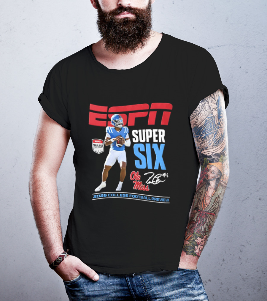 ESPN Super Six Ole Miss 2026 College Football Preview T-Shirt