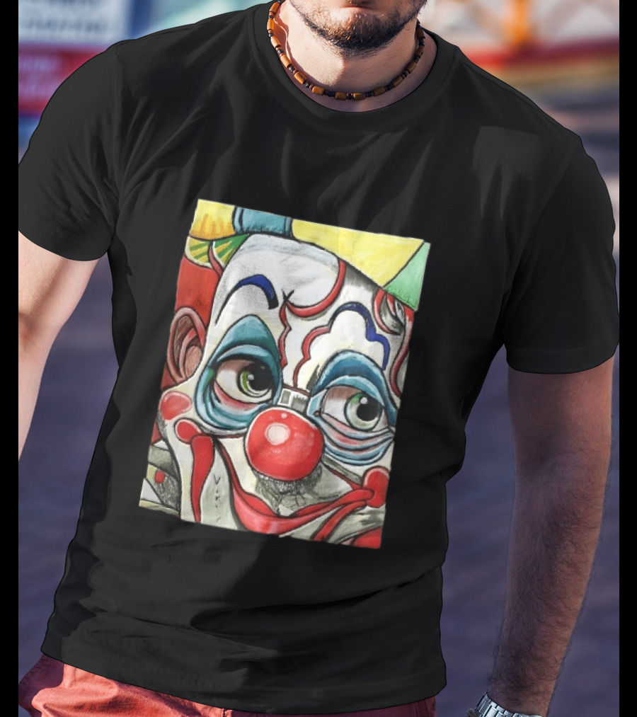 Viktor Clown With Red Nose And Green Eyes Caricature Painting T-Shirt