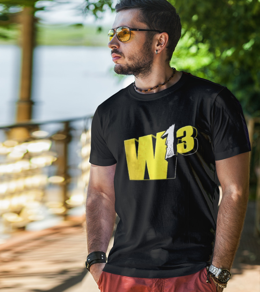 W13 Yellow 3D Bold Number T-Shirt