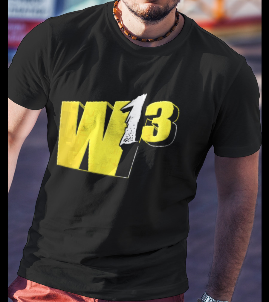 W13 Yellow 3D Bold Number T-Shirt