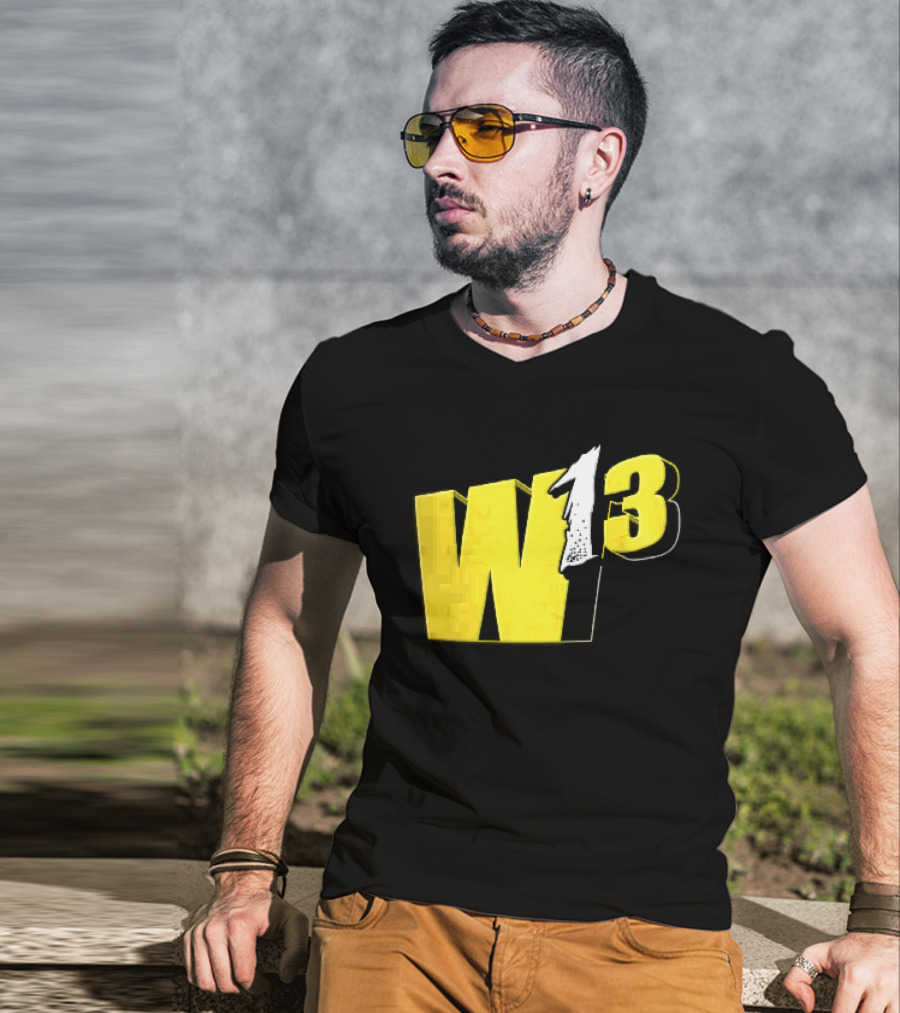 W13 Yellow 3D Bold Number T-Shirt