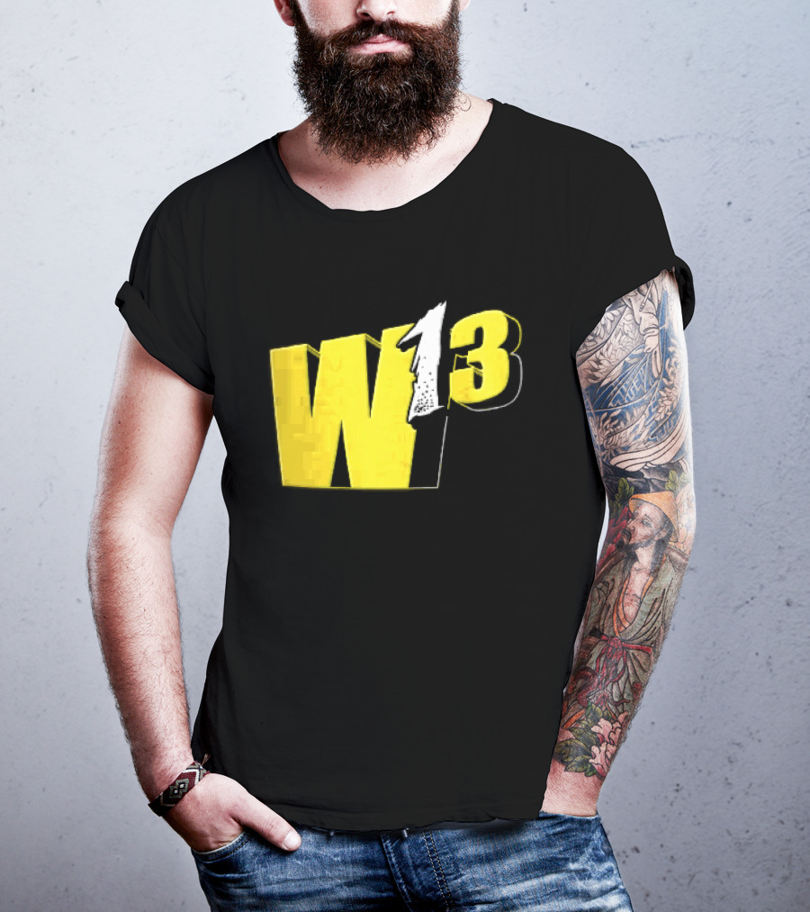 W13 Yellow 3D Bold Number T-Shirt