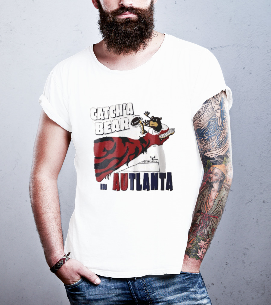 Catch A Bear Auburn Tigers Autlanta Football Cartoon T-Shirt