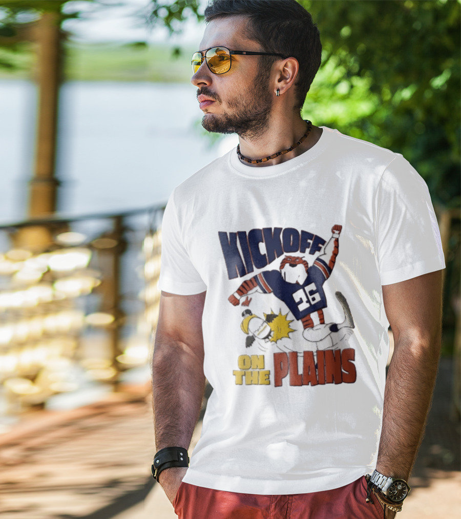 Kickoff On The Plains Auburn Tigers Southern Miss Cartoon Kicking Eagle T-Shirt