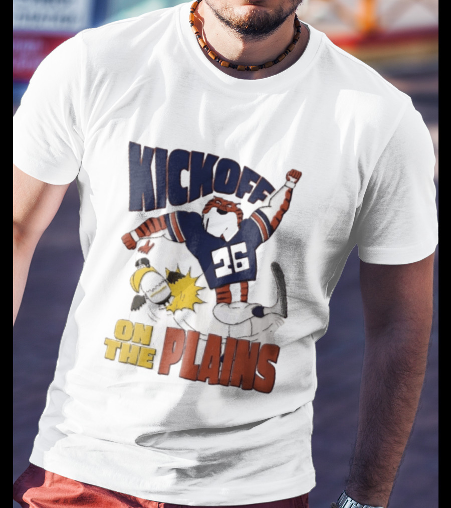 Kickoff On The Plains Auburn Tigers Southern Miss Cartoon Kicking Eagle T-Shirt