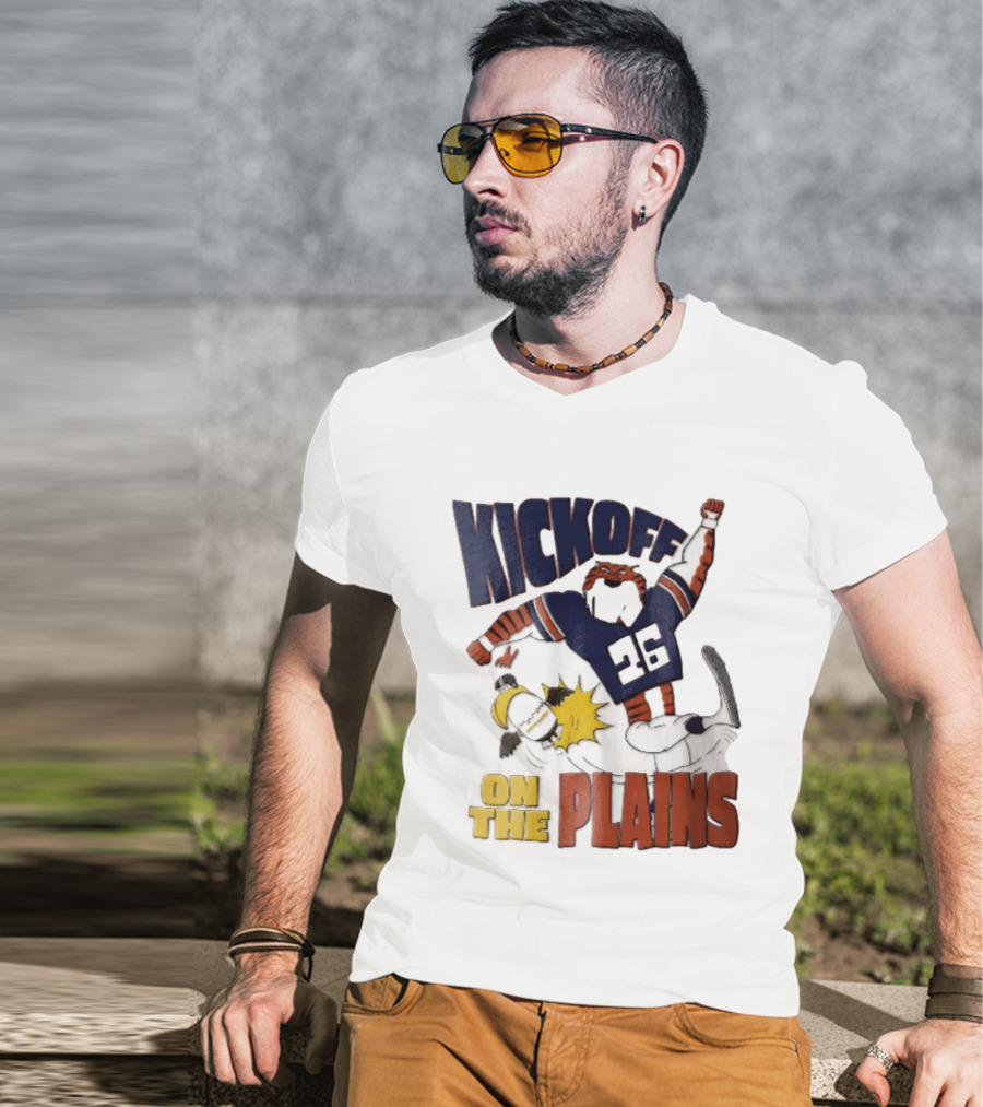 Kickoff On The Plains Auburn Tigers Southern Miss Cartoon Kicking Eagle T-Shirt